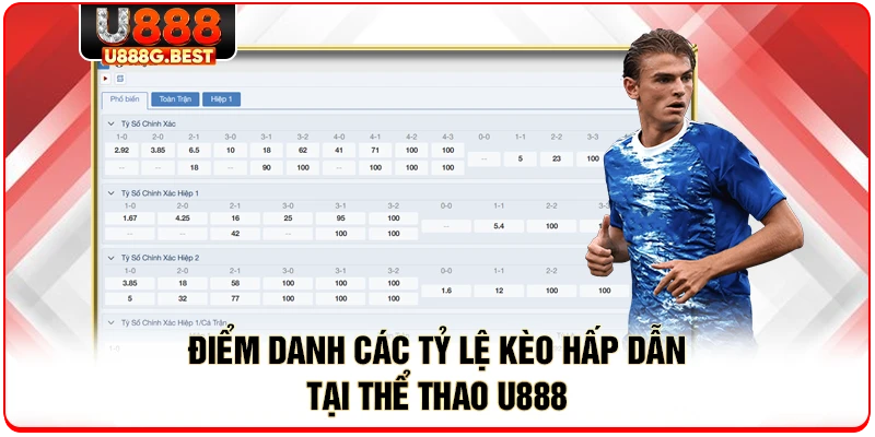 Điểm danh các tỷ lệ kèo hấp dẫn tại thể thao U888